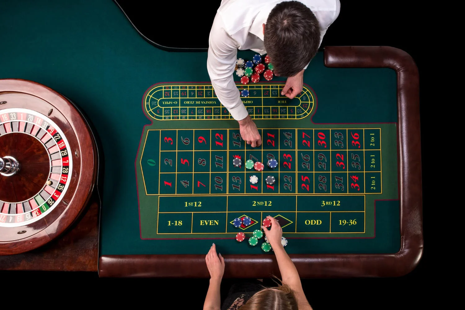 Guests smiling together at a casino-inspired celebration